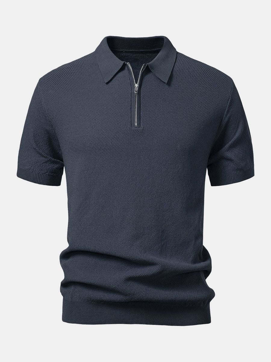 Zip Up Knit POLO Shirt